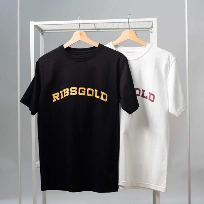 Ribsgold Kaos TShirt CTR Emboss Logo Ribsgold Cotton Combed 24s Unisex Pria Wanita