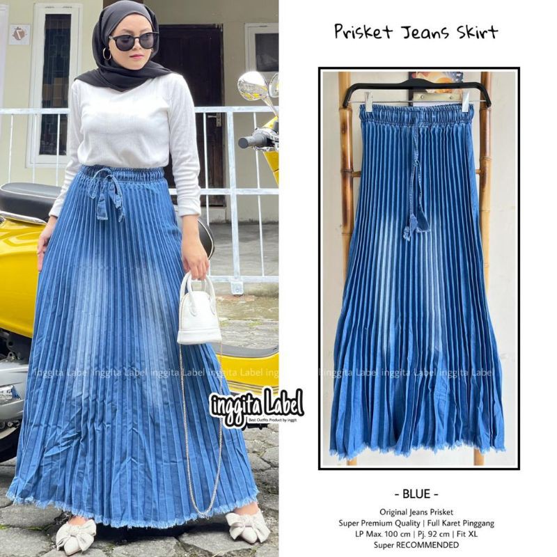 prisket jeans skirt rok jeans by inggita label