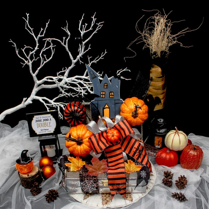 

dekorasi hiasan meja hampers halloween party decoration labu pumpkin