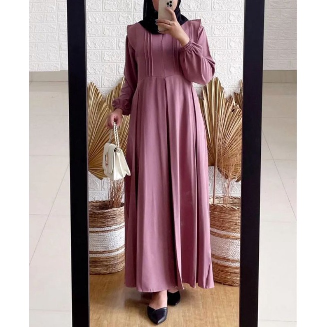 GAMIS DRESS offnesel/GAMIS ITY CREPE PREMIUM FASHION MUSLIM (COD)-Dusty