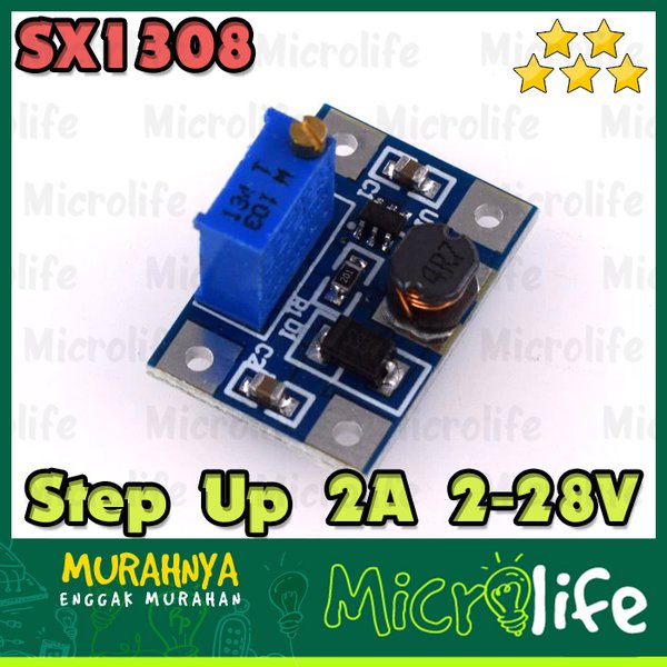 SX1308 2A Step Up Module Boost Converter 2-28V DC Adjustable