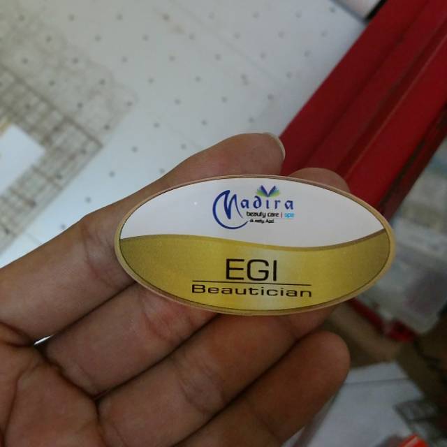 

Nama dada Oval / nametag custom/ nametag oval / Pin Bross custom free request warna
