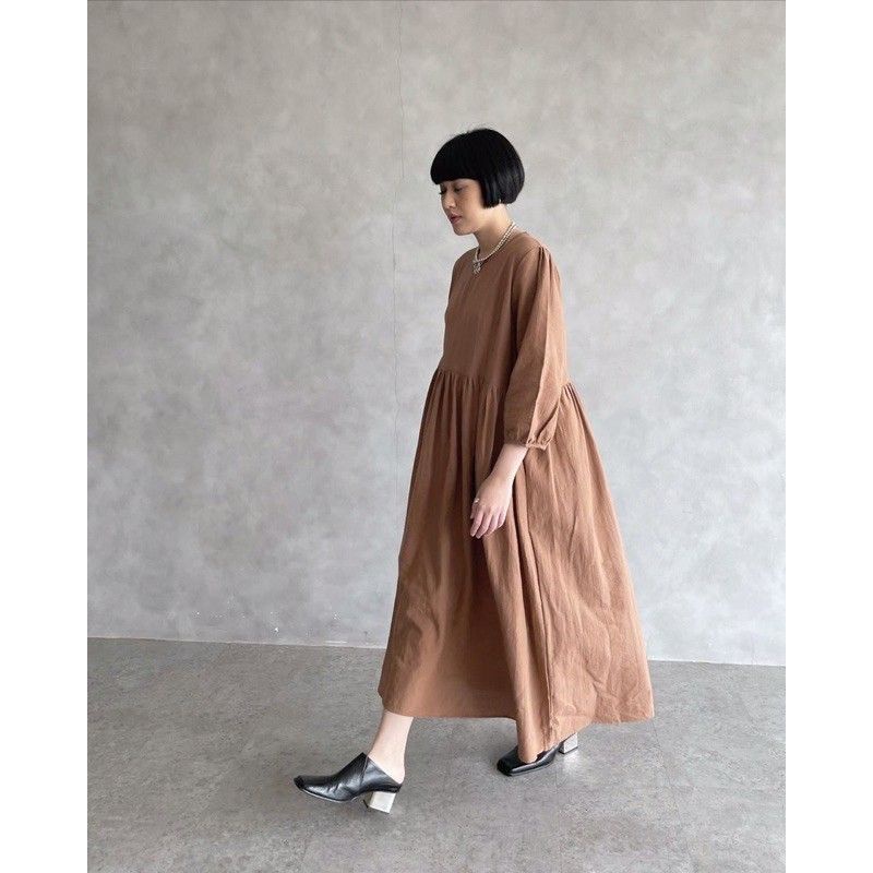 Ghia Dress ( brown ) by Trick N Tricky