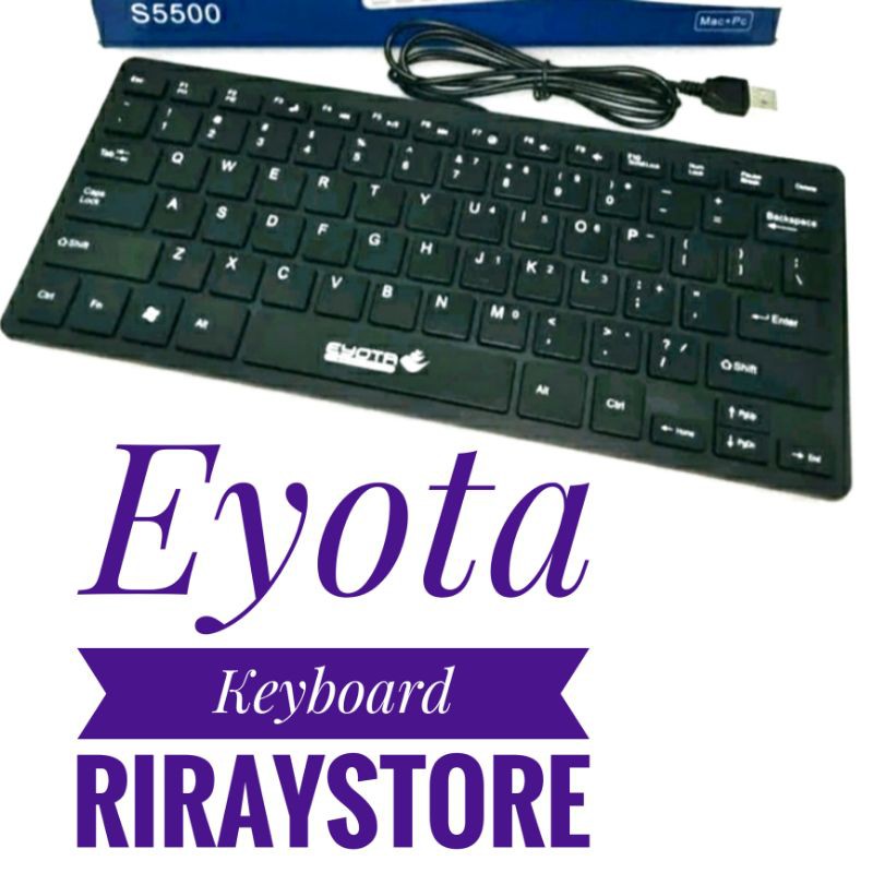 [MURAH] Keyboard komputer EYOTA S5500 Mini Cable USB Original - Hitam