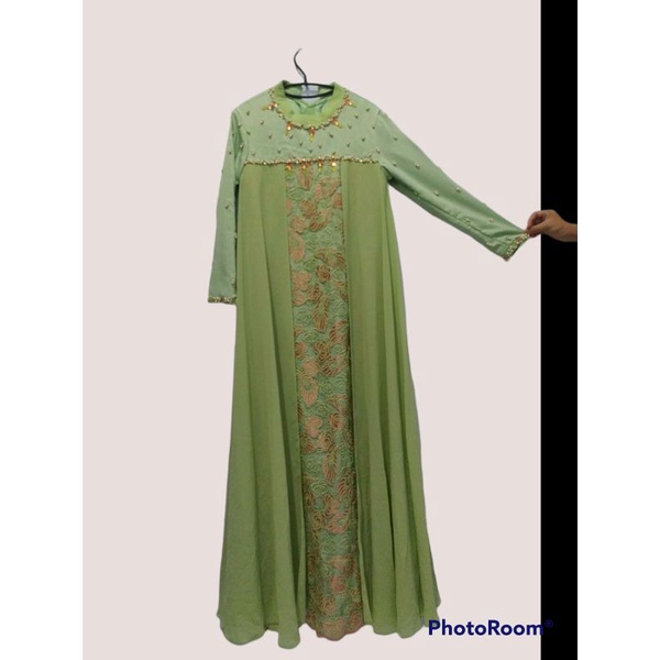 Gamis Premium Full Payet Batu Mutiara