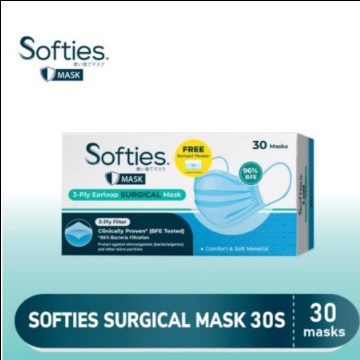 Softies Surgical Mask - Masker Medis 3 ply Free Dompet Masker 30 pcs
