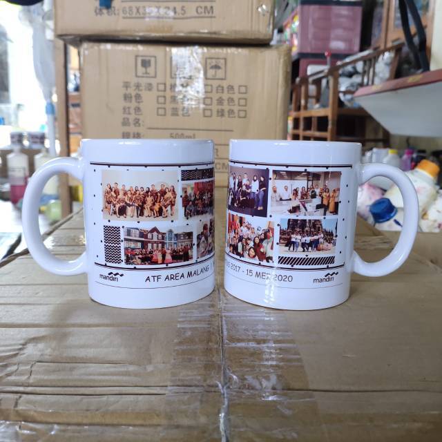 Jual Souvenir Cetak Mug Custom Printing untuk promosi dan hampers di