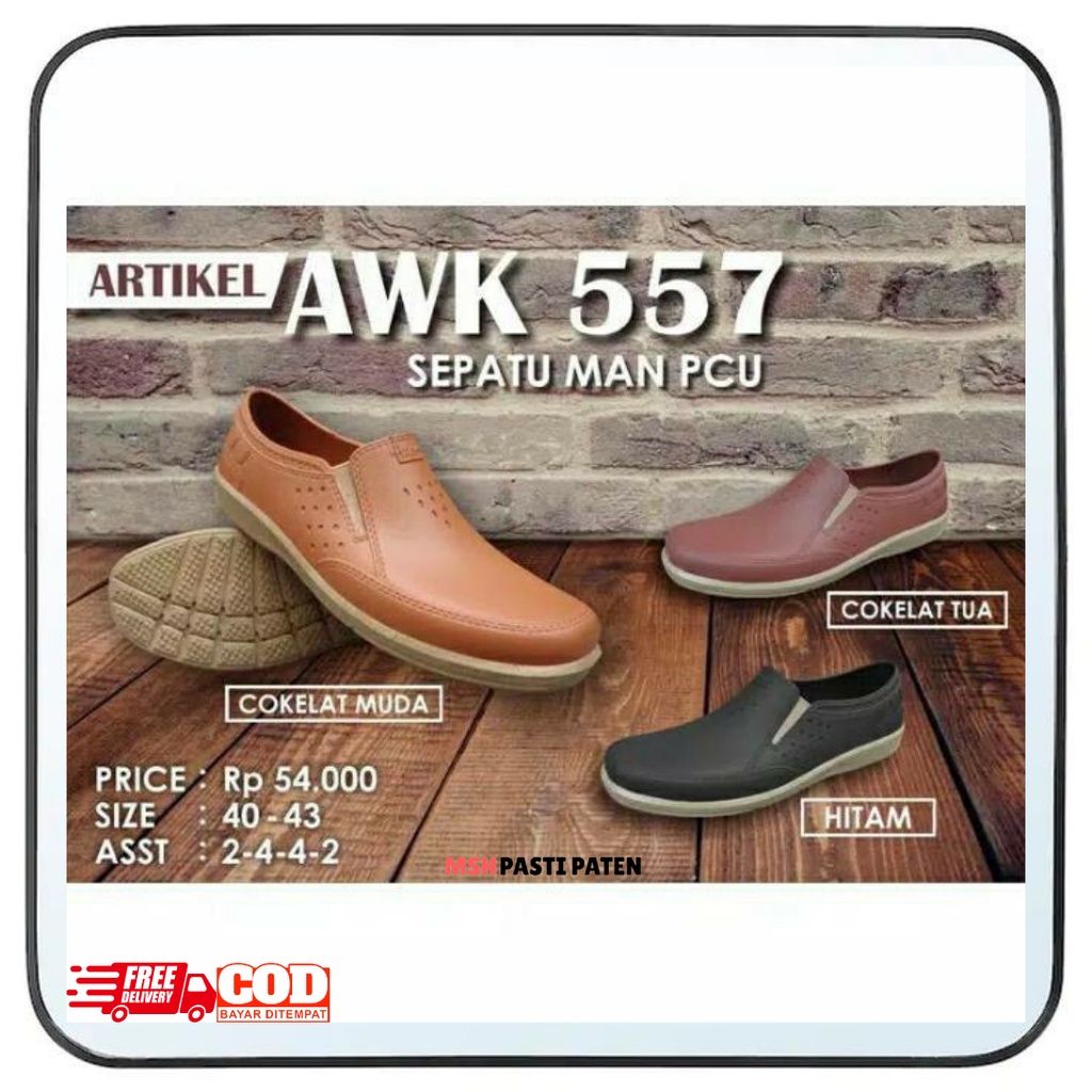 PRO ATT AWK SIZE 40-43 ORIGINAL sepatu pantofel pria dewasa bahan karet tahan air sepatu