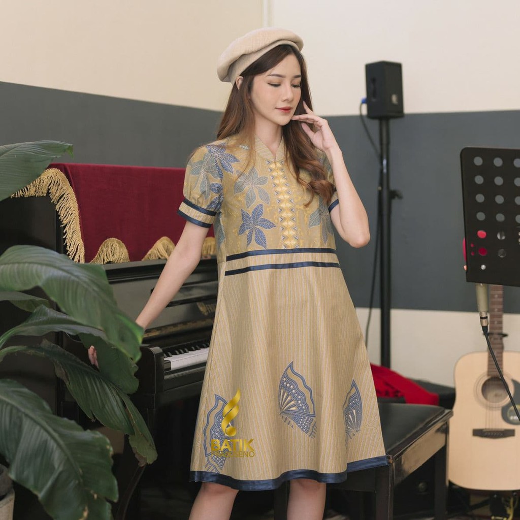 Batik Prabuseno -  Myesa Dress Batik Wanita Lengan Pendek