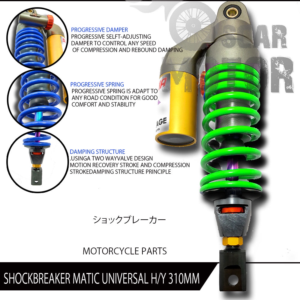 SHOCKBREAKER MATIC NEW TABUNG ATAS STELAN UNIVERSAL HONDA YAMAHA 310MM motor