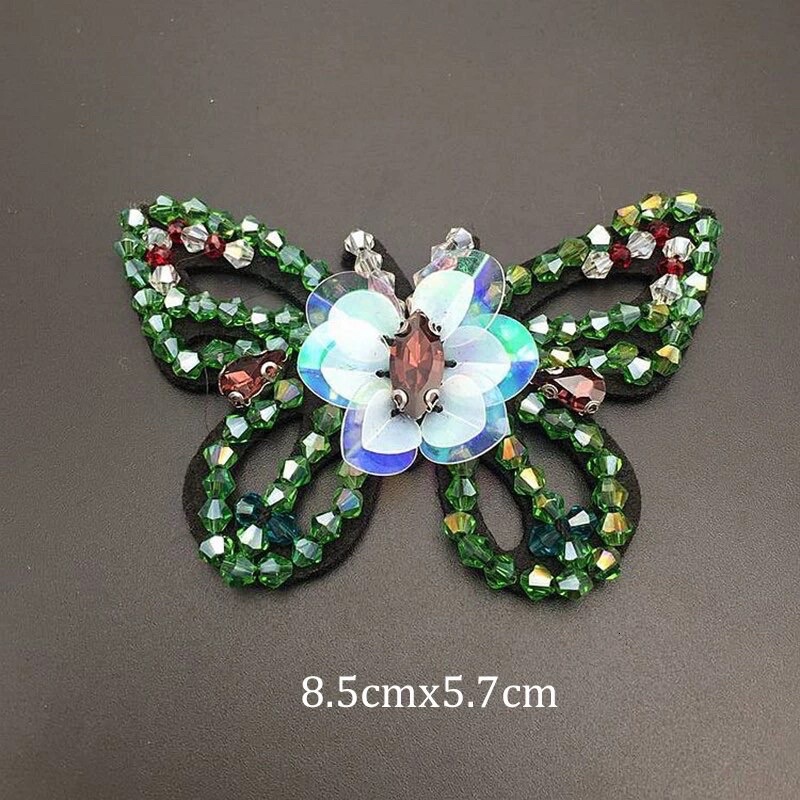 Patch Handmade Sequin Butterfly Rhinestone