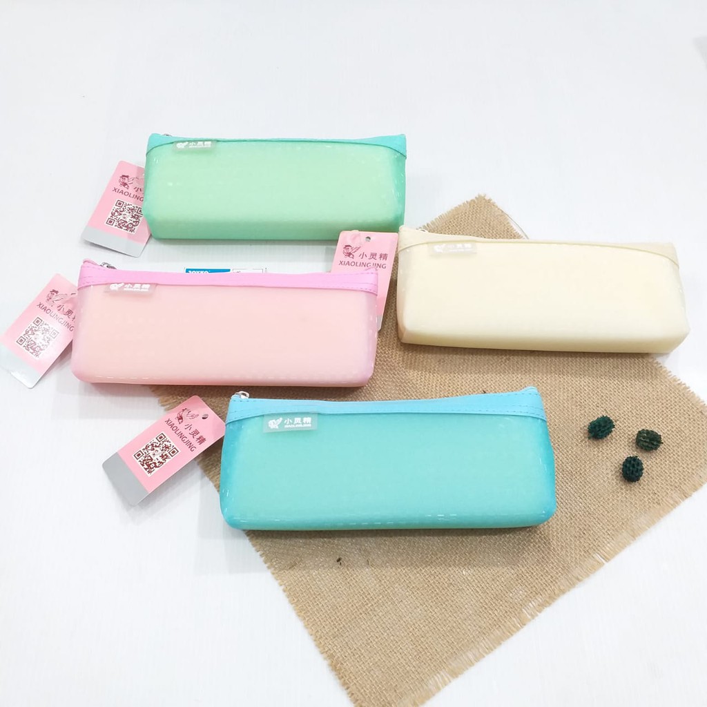 

TEMPAT PENSIL // KOTAK PENSIL 1 RESLETING BD-784 XIAOLINGJING JELLY POLOS KOTAK COLOR MIX