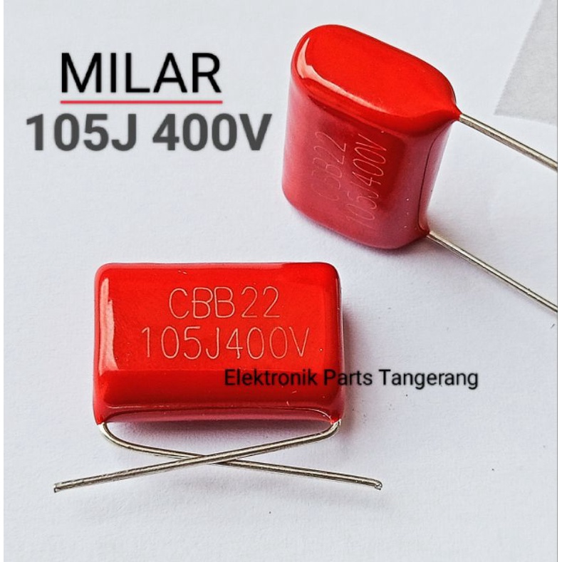 KAPASITOR MILAR 105J 400V CAPACITOR MYLAR 105J 400VOLT MILAR 105K 400V