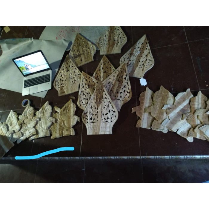 Blawong ukir semar kayu jati mentah