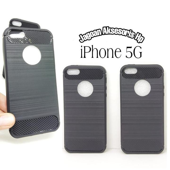 Case Slim Fit Carbon iPhone 5 5G 5S 4.0 inchi Softshell Fiber Multi Carbon Anti Melar