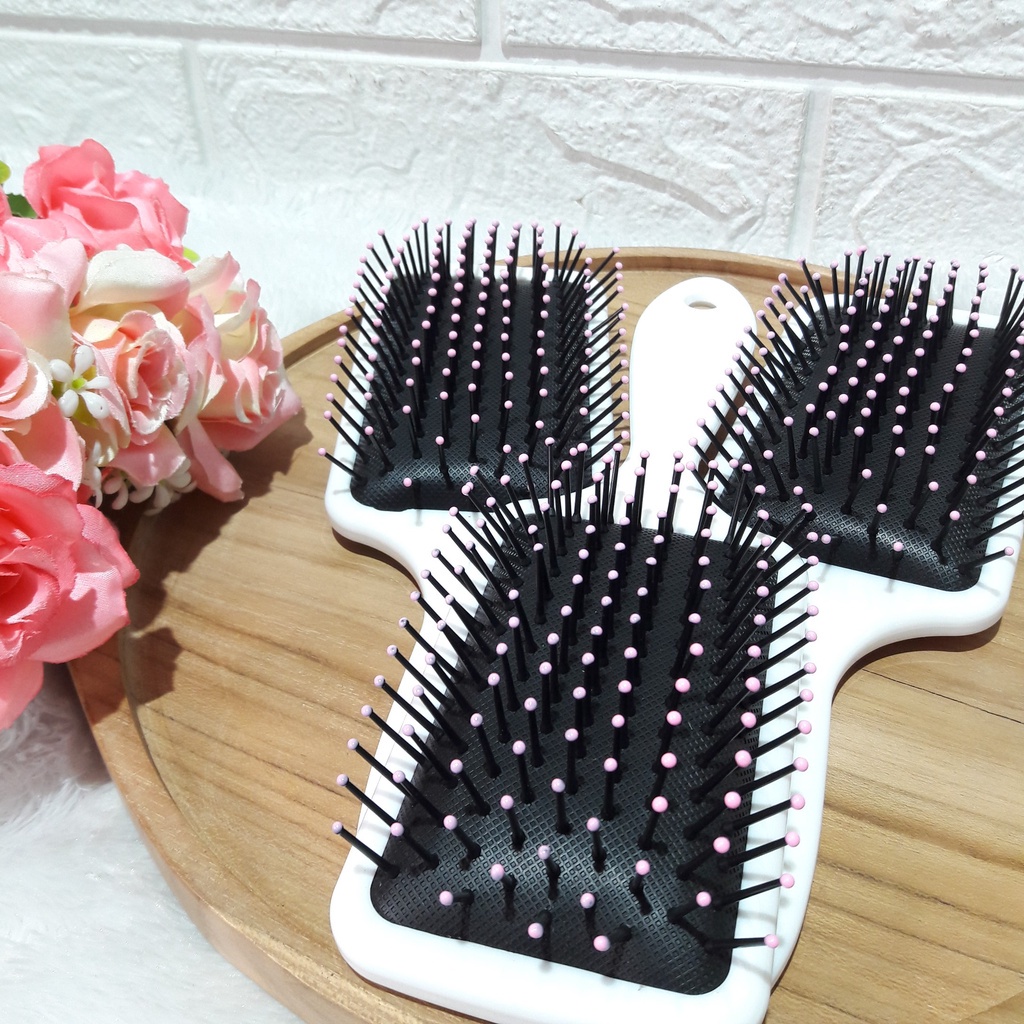 1467 / Sisir rambut wanita anti kusut premium / Model kotak karakter bunga &amp; kembang