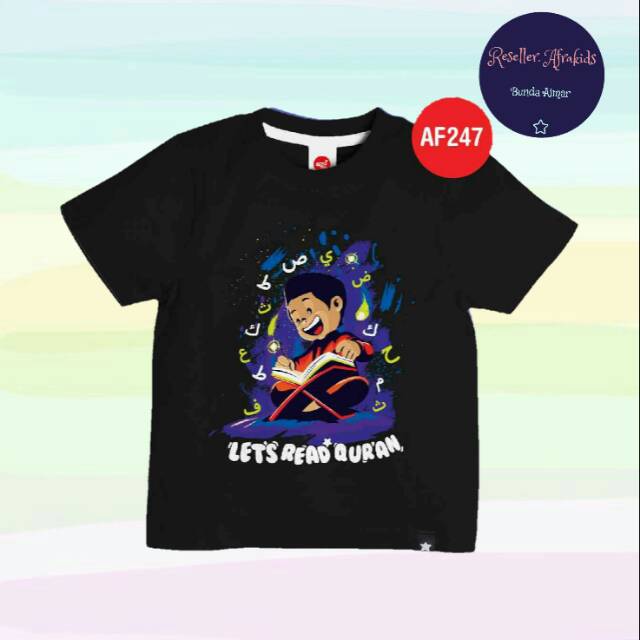 Kaos Afrakids lengan pendek pakaian anak muslim
