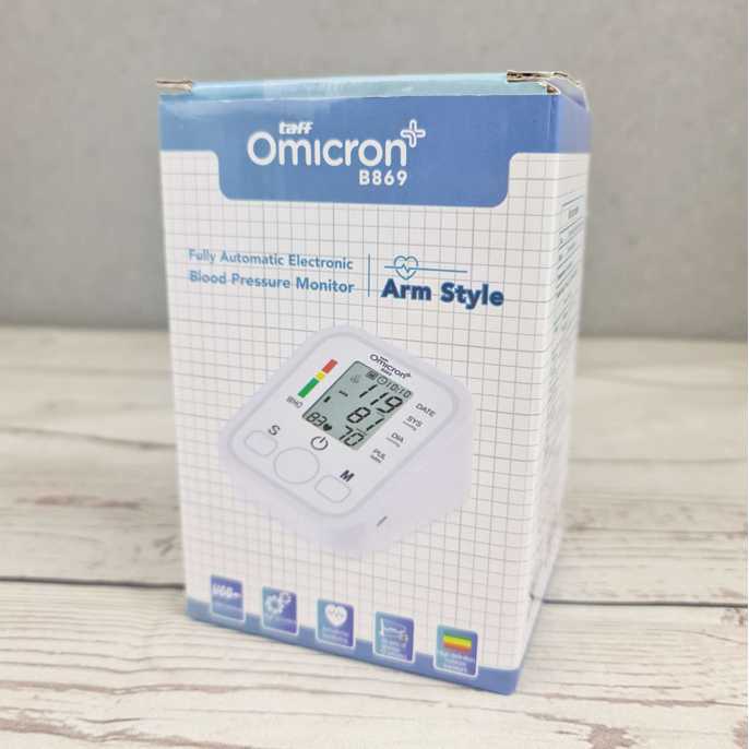 Alat Tensi Darah Tensimeter Digital Alat Cek Pengukur Tekanan Darah Otomatis Tensi Meter Lengan LCD Display Omicron Sphygmomanometer with Voice TaffOmicron