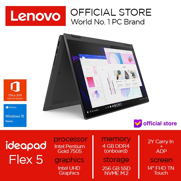

BigSales-id : Lenovo IdeaPad Flex 5i Pentium Gold 7505 4Gb 256 SSD W10 Touch