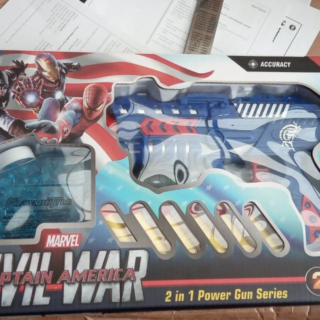 mainan pistol avengeerrrr peluru busa soft bullet gun 2in1 air gel civil
