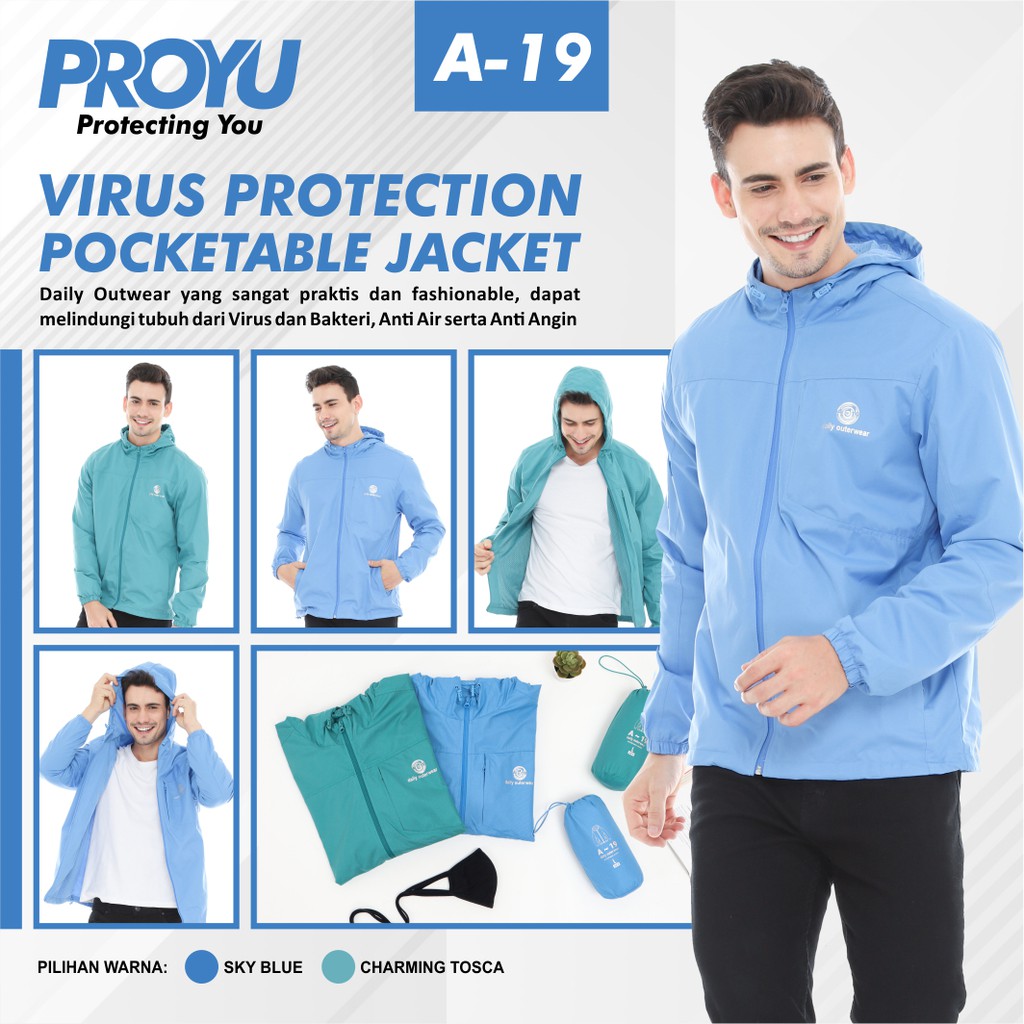 [ANTI VIRUS] VIRUS PROTECTION POCKETABLE JACKET / JAKET ANTI VIRUS MELINDUNGI DARI VIRUS DAN BAKTERI