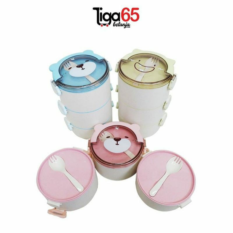 365 Kotak Makan  Lunch Box / Tempat Makan Bento Tingkat / Container / Lunch Box HJL-J3041B