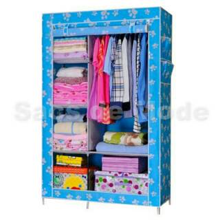 Lemari Pakaian Portable  Rak  Baju  Wardrobe Motif Medium 