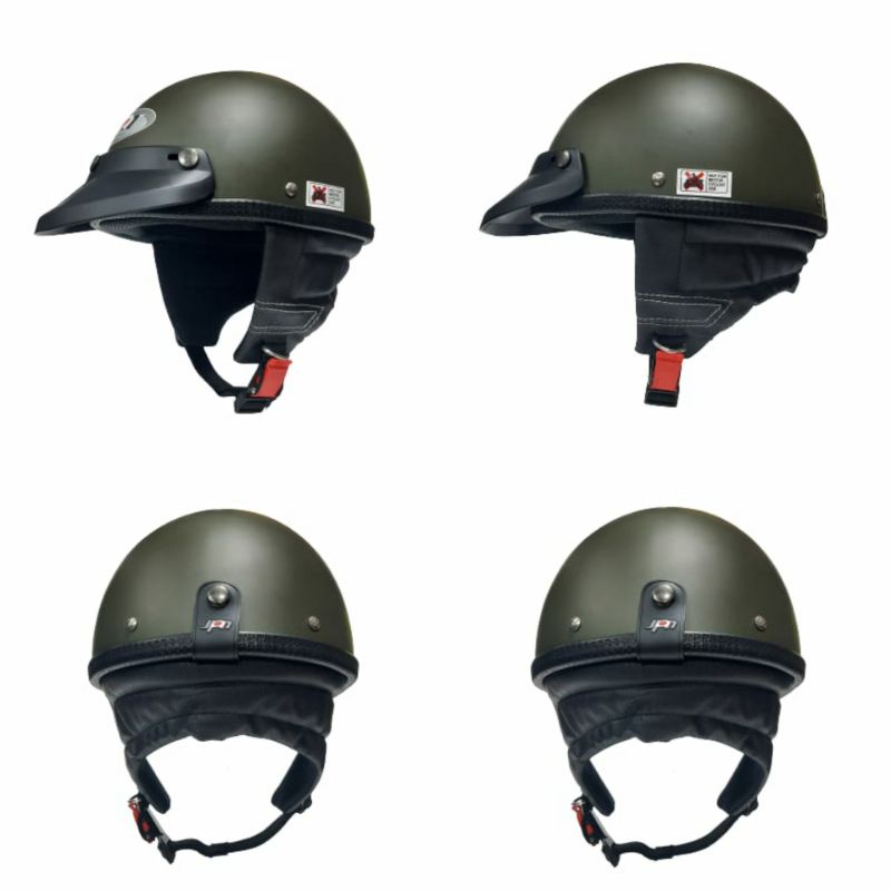 Helm Jpn Retro Classic Cetok Chip HIJAU ARMI Doff