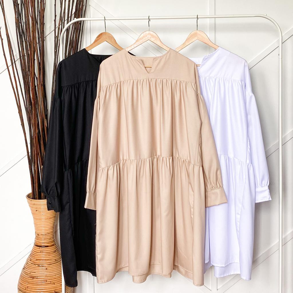 Baju Atasan Tunik Wanita Terbaru Jumbo Bigsize LD 130 cm Tunik Cewek Motif Kotak Fashion Wanita Casu