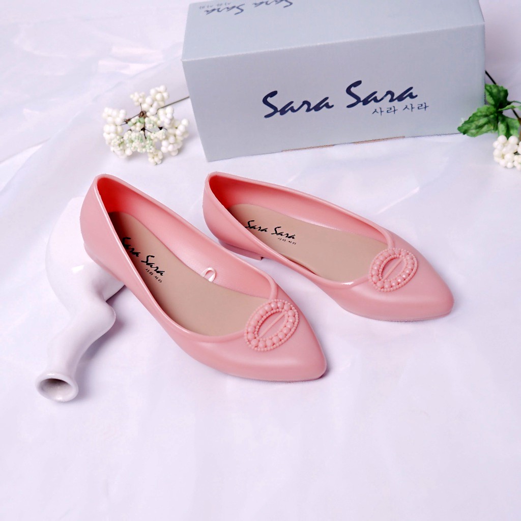 Sara Sara Permata Flat Shoes Jelly Wanita - Sepatu Jelly Wanita Trendy