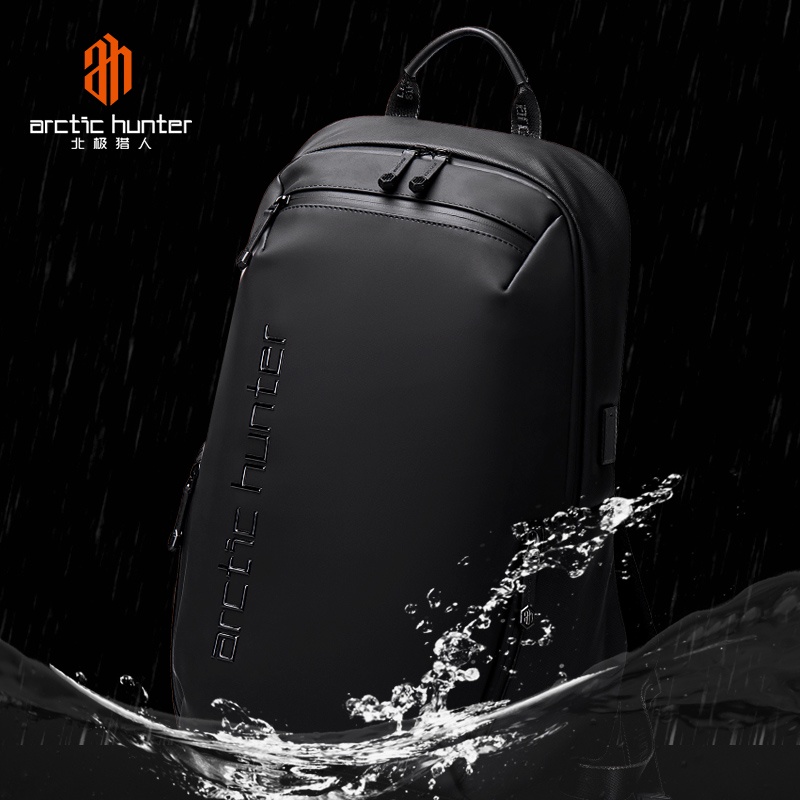 B00423 Tas Arctic Hunter Pria Ransel Laptop Bag 15.6 Waterproof USB