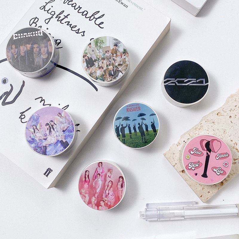 Stiker Washi Tape Motif BTS ENHYPEN TWICE BLACKPINK NCT Stray Kids Aespa Untuk Dekorasi Buku Diary DIY