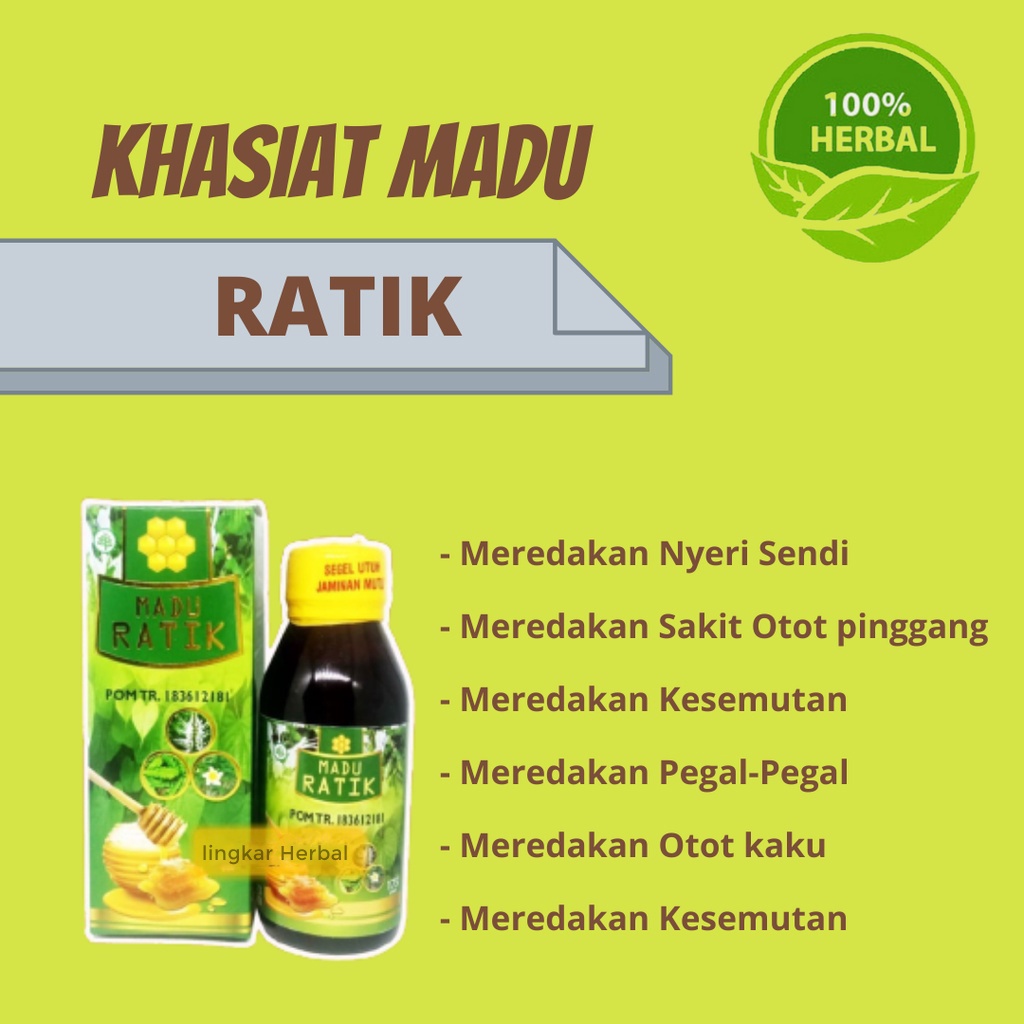 Madu Ratik Herbal Original Atasi Kebas Kesemutan Nyeri Sendi Kram Asam Urat Kolesterol Rematik