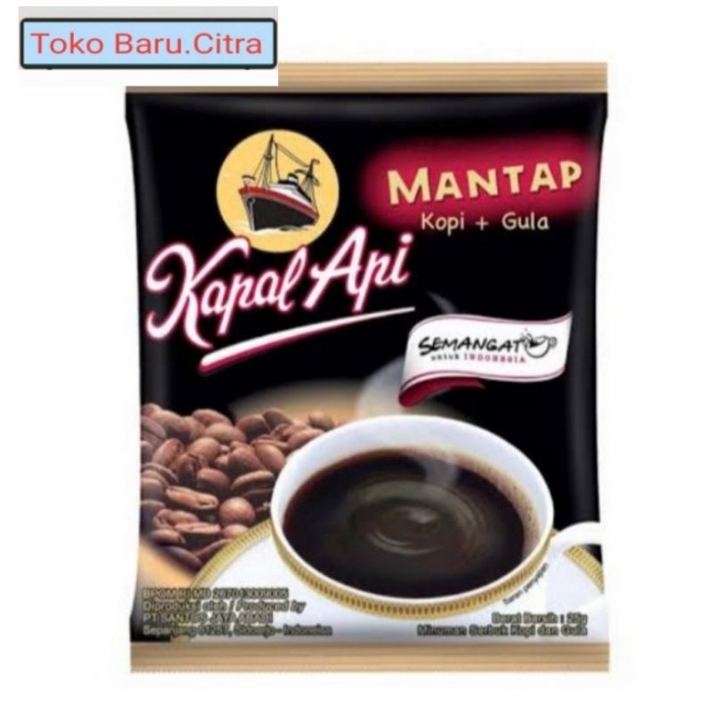 

Kapal Api Rasa Mantap Kopi + Gula TERMURAH 1 Renceng Isi 20 Sachet × 25 Gram