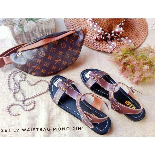 2IN1 LV // WAISTBAG LV+SANDAL // TAS LOKAL MURAH // TAS WANITA KEKINIAN