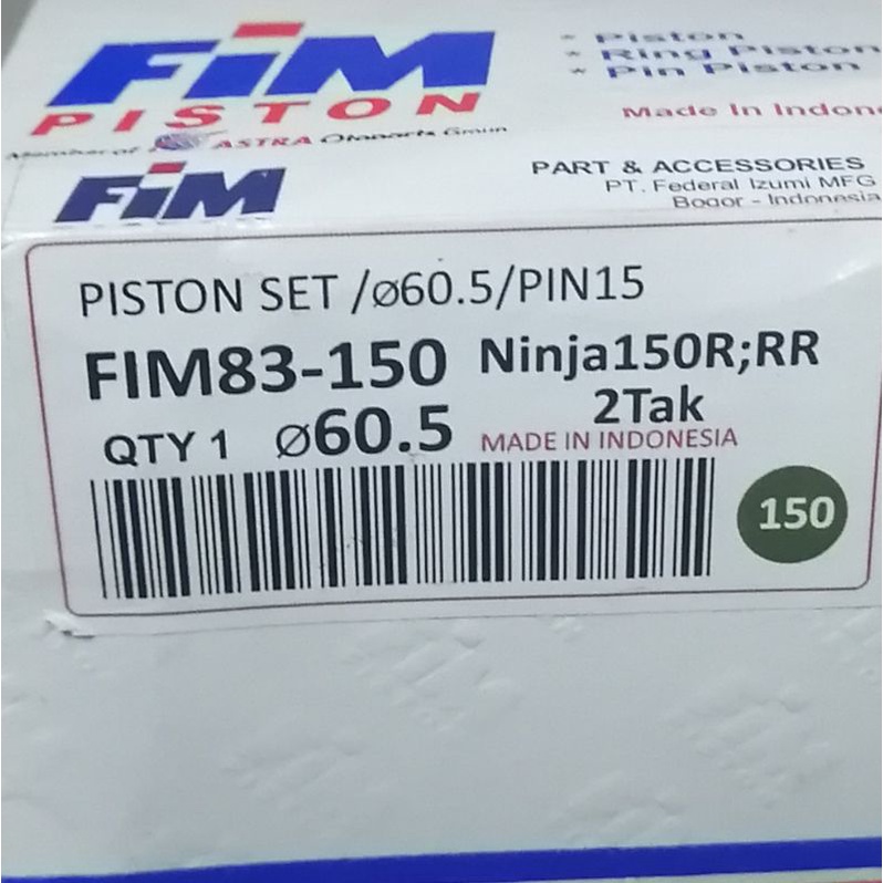 Piston seher kit ninja r ninja rr oversize 150 fim