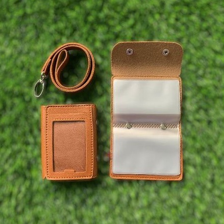 

Gantungan Id Card Kulit Lanyard Card Holder Pu Leather Gantungan Name Tag Multifungsi 10 slot kartu