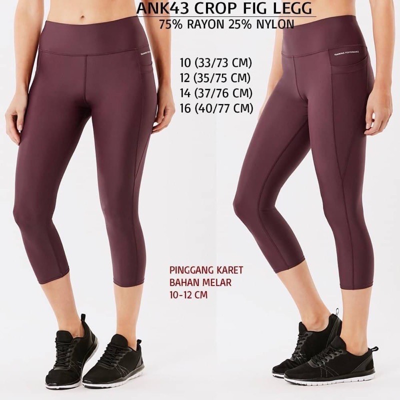 legging wanita sebetis (3/4) branded ANKO original