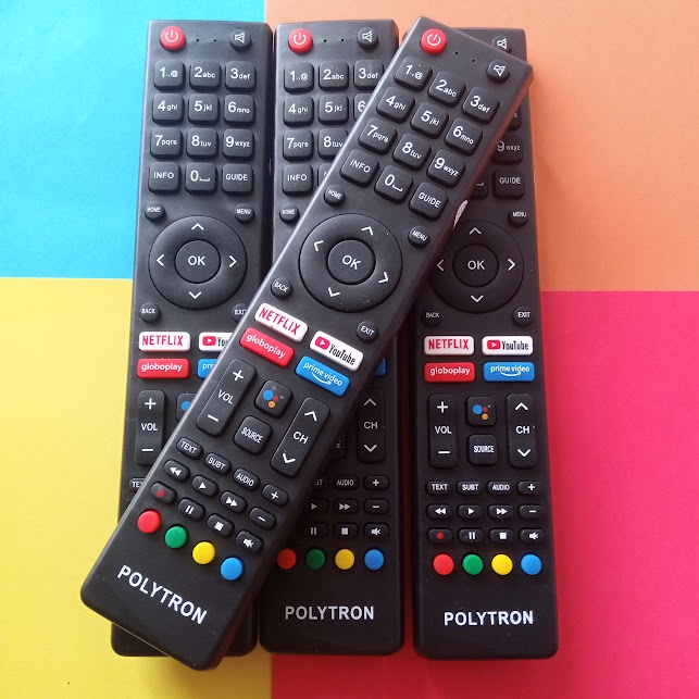 REMOTE TV POLYTRON LED ANDROID SMART TV 81i960 Grade Ori tombol Empuk