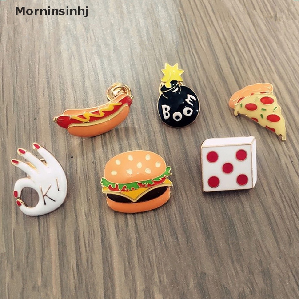 Mornin Bros Pin Enamel Bentuk Kentang Goreng / Burger / Pizza / icon Untuk Aksesoris Jaket / Tas Ransel