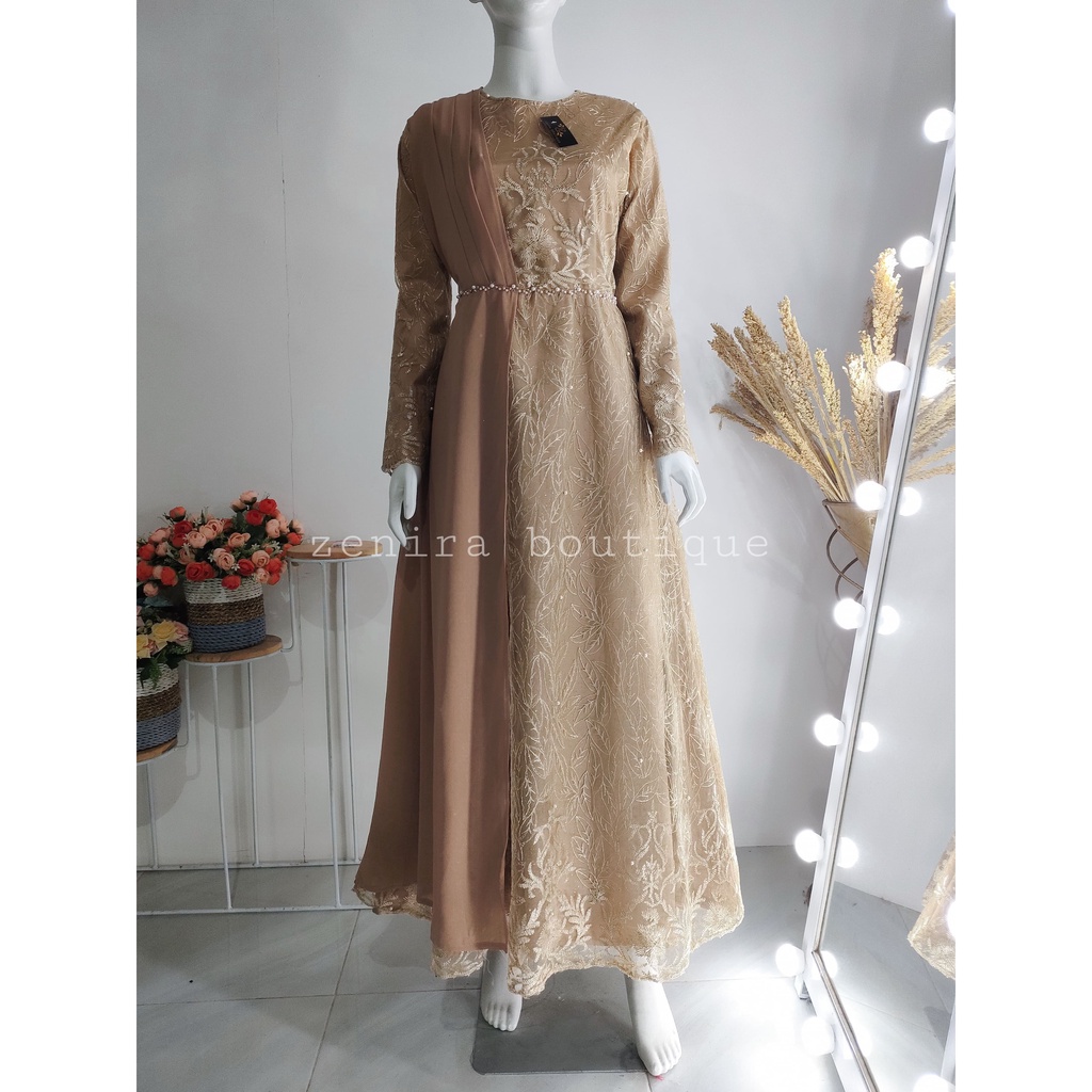 SHAHILA DRESS brokat remaja / baju pesta / gamis kondangan / wisuda / bridesmaids tersedia ukuran kecil hingga jumbo