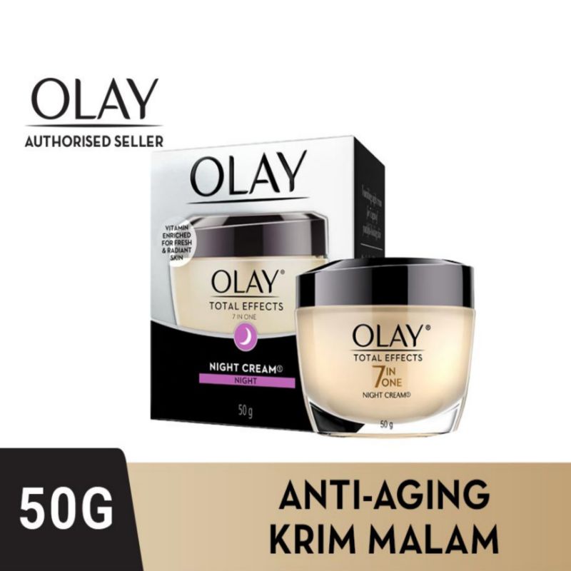 Olay Cream 50g Total Effects 7 in One Krim Malam Skincare Normal Pelembab 50 g