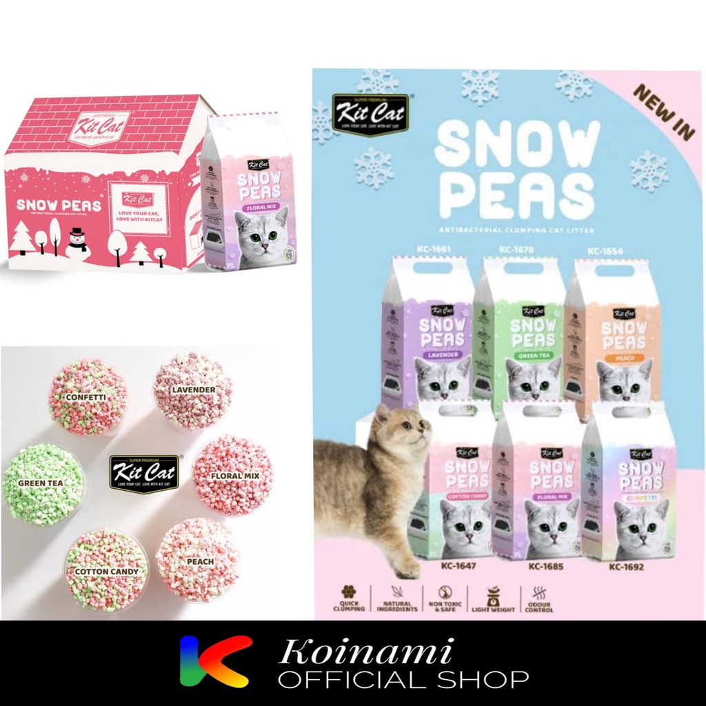 Snow Peas Cat Litter Kit Cat 7L - Soya Clump Cat Litter Kit Cat 7L - Tofu Cat Litter Kit Cat - Pasir Kucing - Soya Clump - Pasir Gumpal Kucing