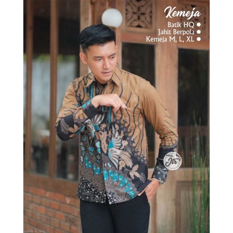 YSW Adikusuma by Arjuna Weda Hem Batik Bunga Rambat - Cokelat .