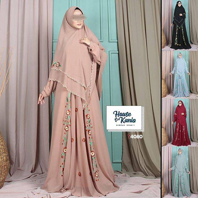 ORIGINAL Gamis Syar'i Bordir S4080 by House Of Kanio - gamis syari pesta busui realpic