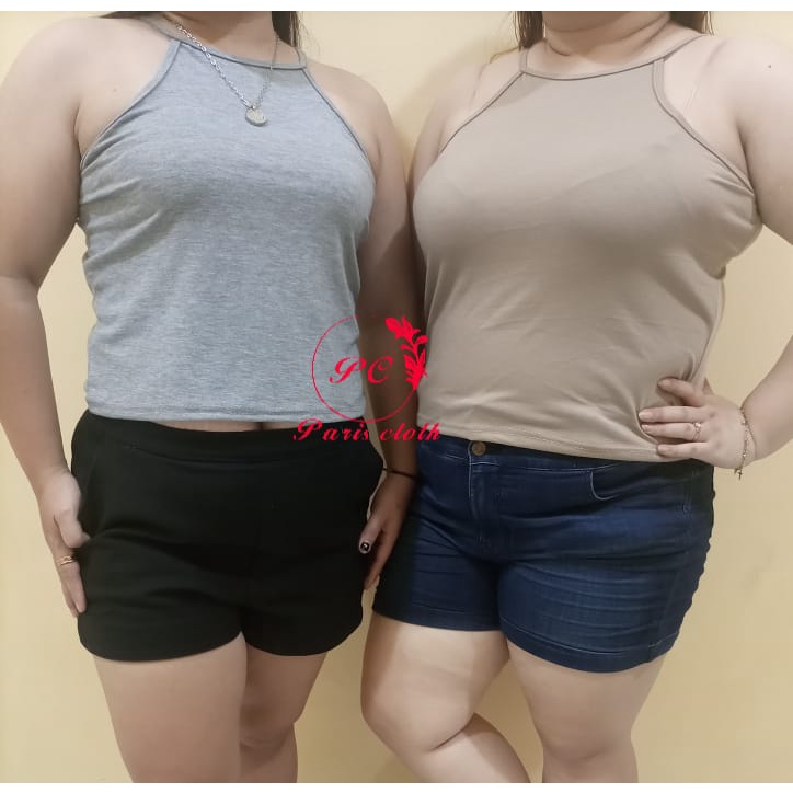 PARIS CLOTH/Crop Tank Top Jumbo / Atasan Wanita Big SizeTank Top Wanita Polos , Tank Top Jumbo , Tan