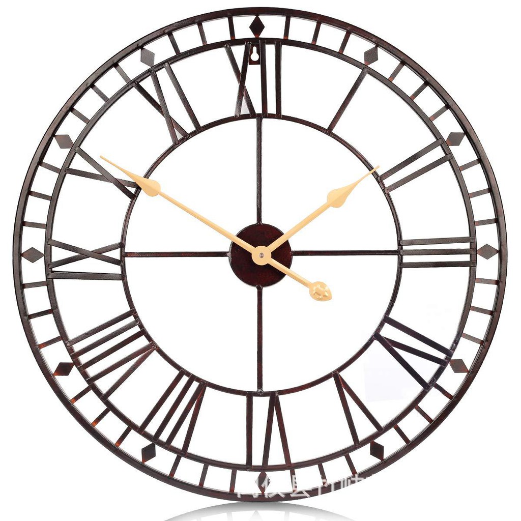 Dekorasi Dinding Ruang Tamu European Creative Wrought Iron Retro Wall Clock Modern Home Simple Shopee Indonesia