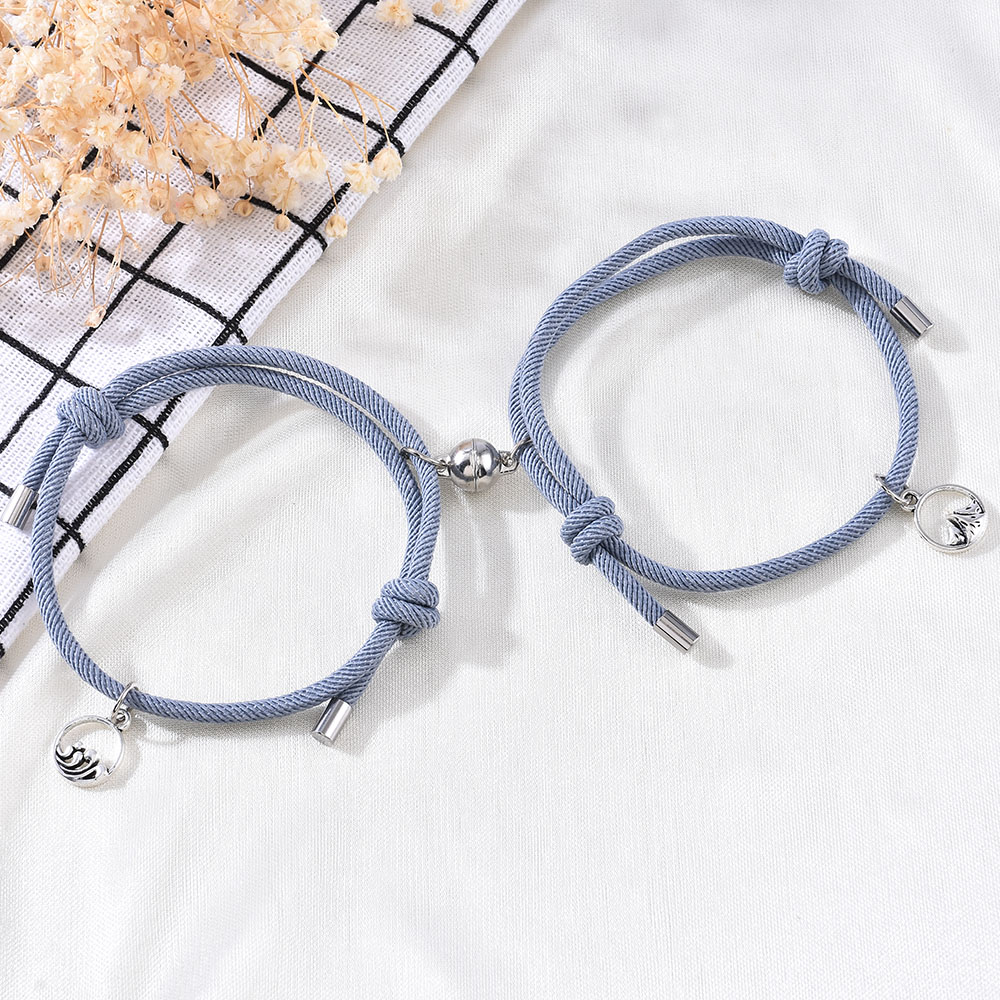 【COD Tangding】6 Colors Magnetic Attract Bracelets Friendship Rope Couple Love Jewelry New Fashion Accessory