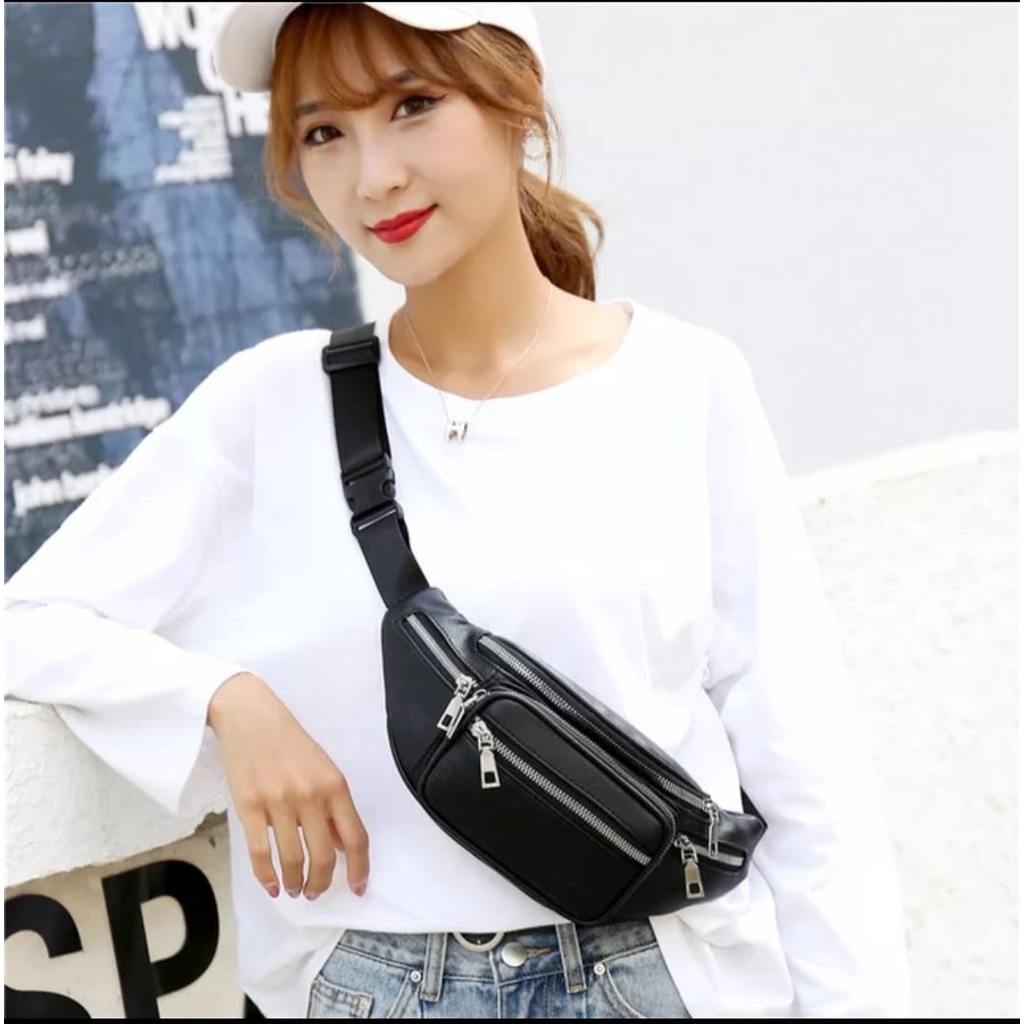 ( zwq ) Tas Pinggang Waistbag Import Pria Wanita, Tas Wanita Import Pinggang Selempang TW003