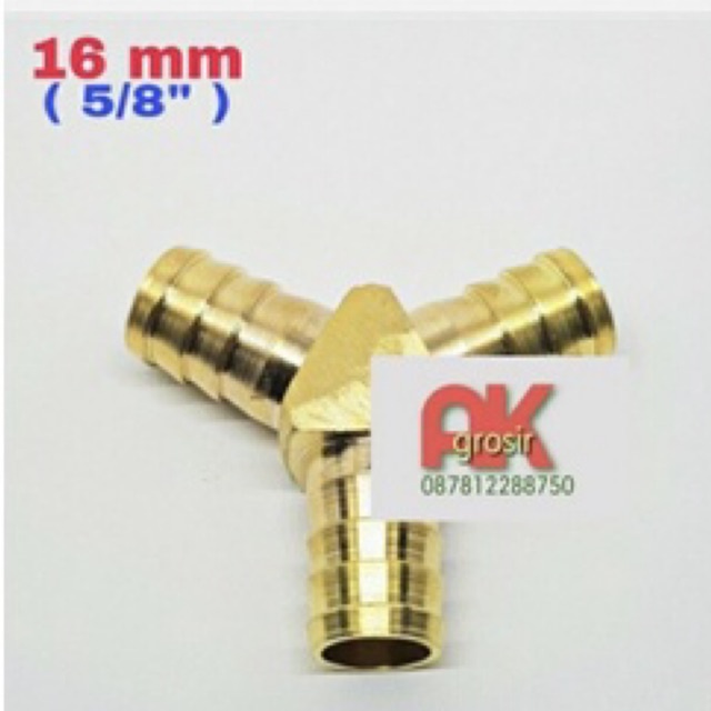 KOMPOR - Selang gas 16mm Nepel cabang Y - T 3 Sambungan selang gas